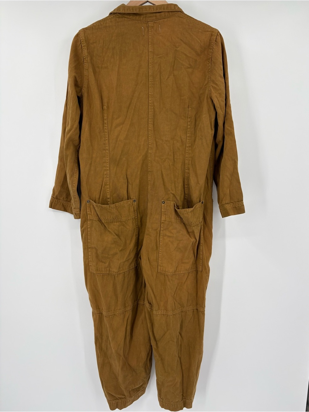 Free People We The Free Margarita Utility Denim Jumpsuit XS Brown - Picture 11 of 14